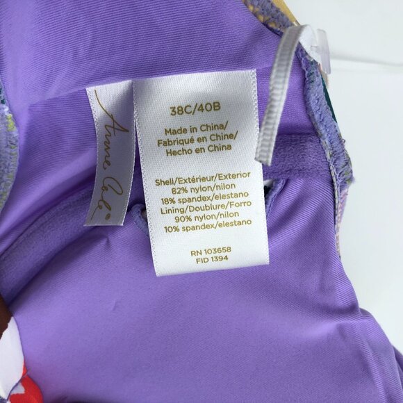 Anne Cole Womens Floral Print Underwire Bikini Top Colorful 38C/40B - Picture 5 of 5